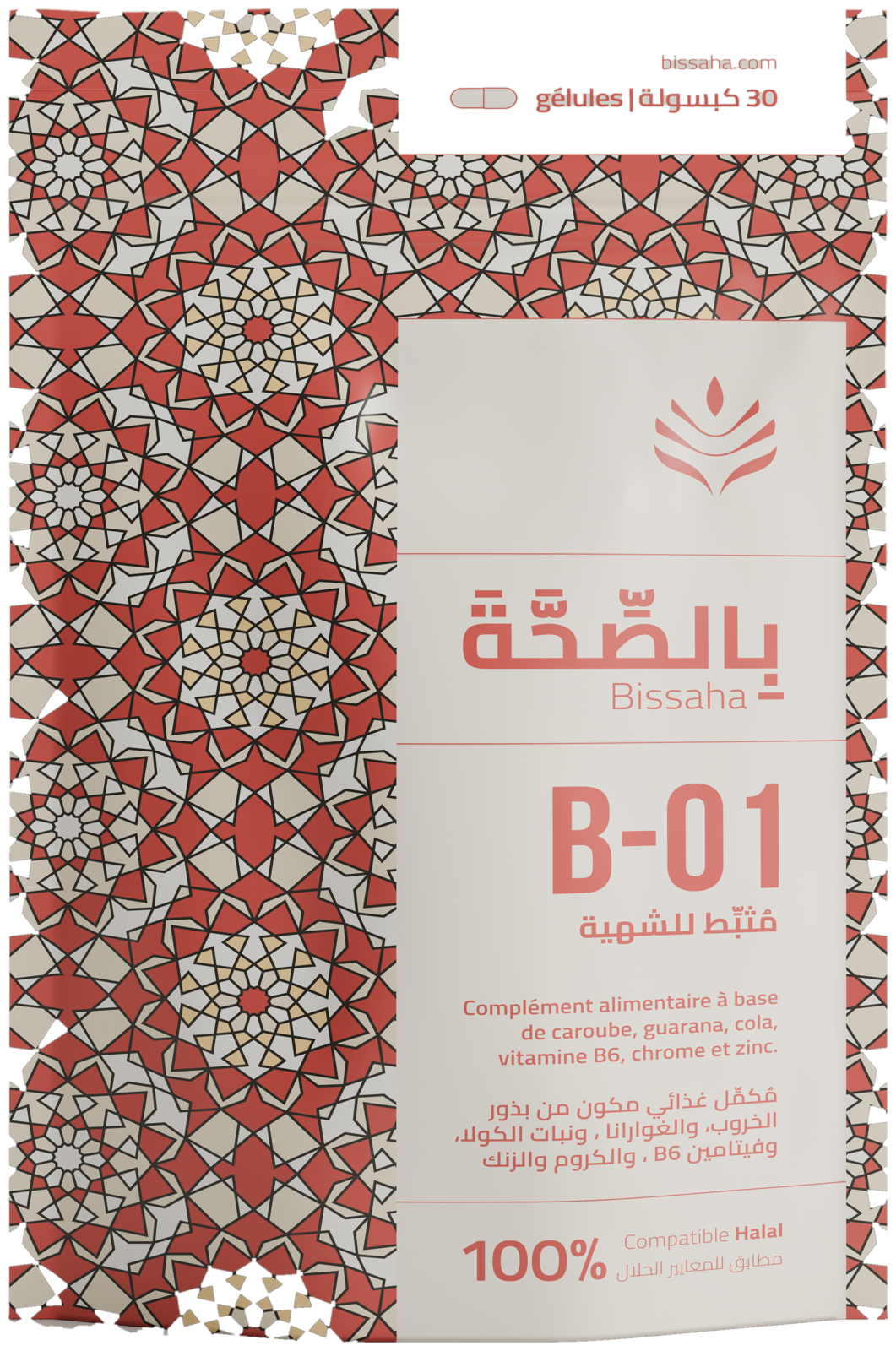 Sachet Bissaha B-01, 30 gélules, face avant
